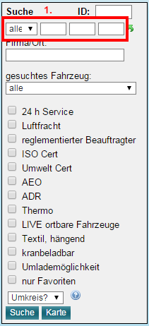 Fahrzeug Suchformular
