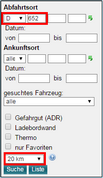Fracht Suchformular mit Umkreis